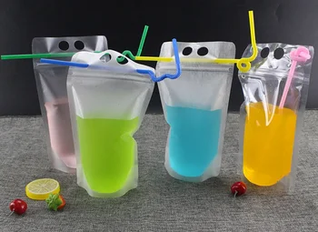 

1000pcs 500ml Self-sealing Juice Bag Portable Plastic Beverage Bag wen6035