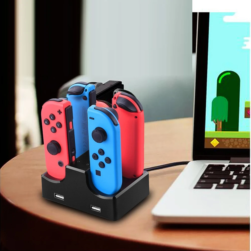 4 в 1 док-станция для зарядки с 2-Порты и разъёмы USB хаб для Nintendo Switch Joy-Con