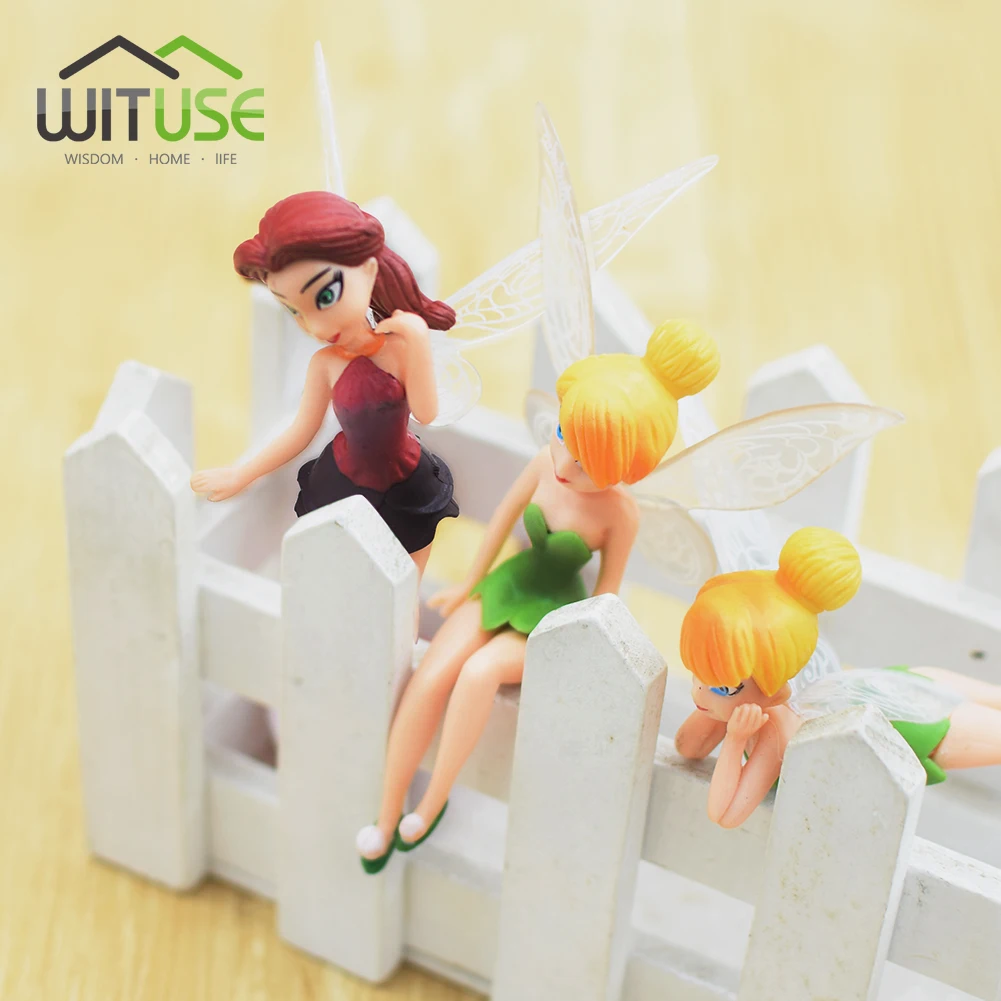 

6pcs/set Beautiful Cute Resin Garden Angels Winged Girls Fairy Garden Figures Statues Miniature Gnomes Resin Crafts Home Decor