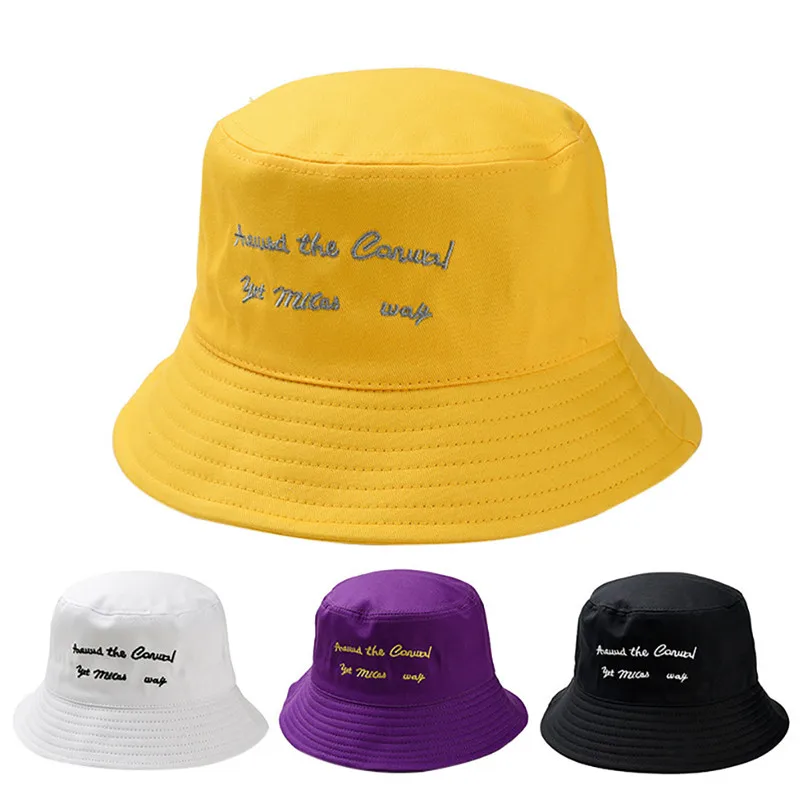 Winter Women Men Couple Fashion Fisherman Hat Unisex Embroidery Letter Hat Fashion Wild Sun Protection Cap Outdoor Hot H04 (1)