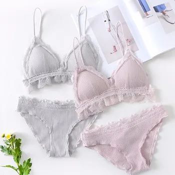 

French Whorl Soft Cup Steel Bras Suit Sexy Costumes Lace Comfortable Underwear Women Woman Lingerie Bra Set Lenceria Femenina