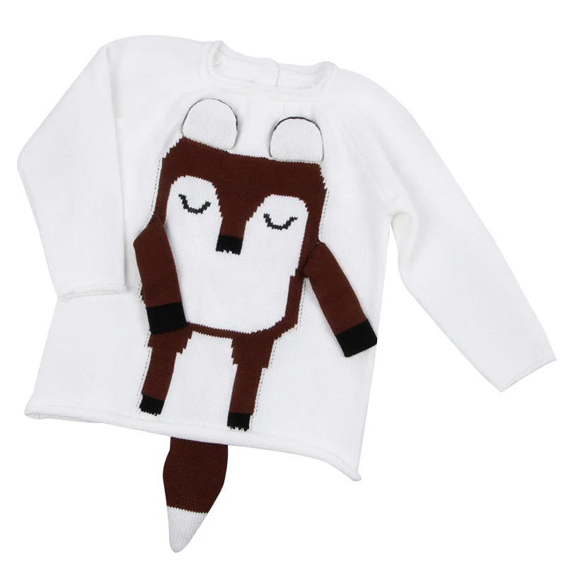 New Design Kids Sweater Pullover 3D Fox Pattern Sweater For Boys Cotton Fashion Baby Sweater O-Neck Autumn Jacket Boys Clothing  (6)