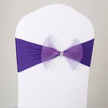 100 шт спандекс и лента на стул из органзы для свадьбы украшение для банкета и вечеринки Марий чехол на стул с лентой