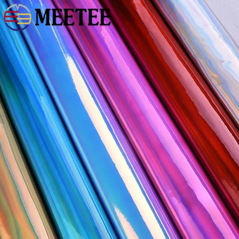 Meetee 50x138 см ПВХ красочные кожаные зеркальные искусственная синтетическая ткань