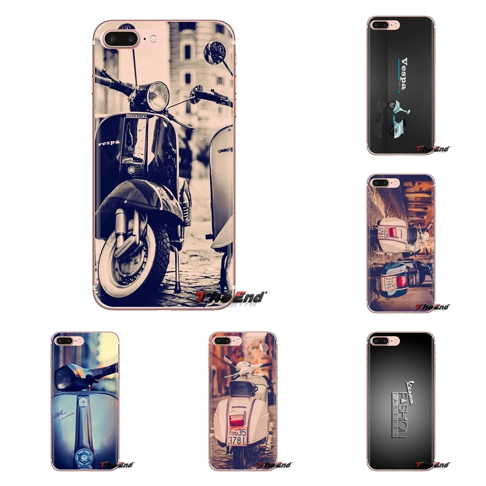 Мягкий ТПУ чехол для телефона Samsung Galaxy A3 A5 A7 A9 A8 Star A6 Plus 2018 2015 2016 2017 Синий Vespa 7
