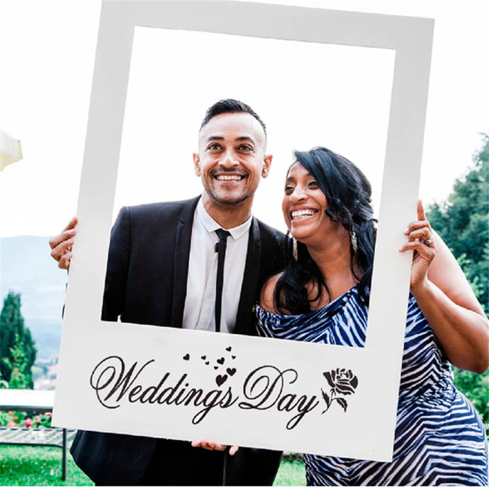 MENGXIANG 1PC Romantic Wedding Photo Frame Photo Props Creative Photo