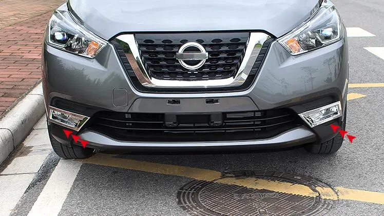 

2 Pcs Luxurious ABS Chrome Car Front Fog Light Lamp Cover Trims For Nissan Kicks 2017 2018 2019 Car Styling Auto Accessories