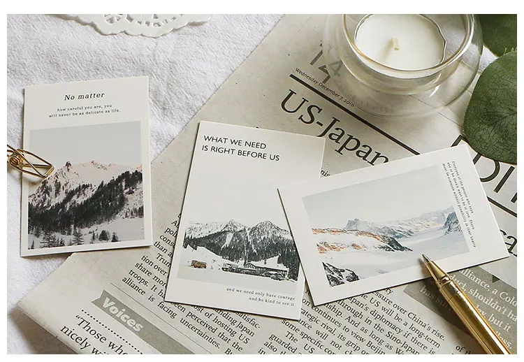28 листов/набор карта с видом на горы и море Lomo Mini открытка креативное поздравление с днем рождения открытка с сообщением