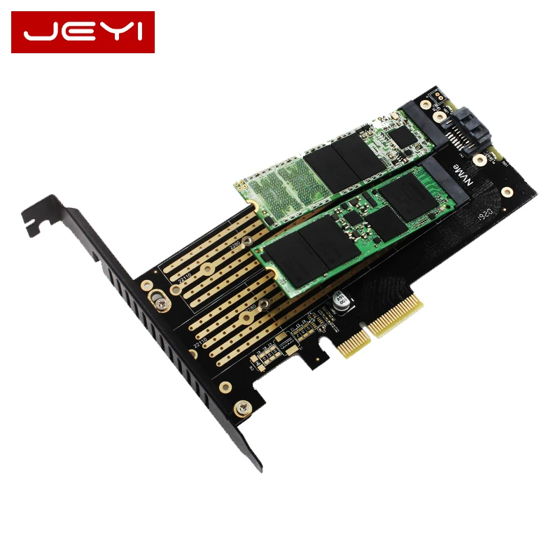 JEYI SK7 M.2 NVMe SSD NGFF для PCI-E X4 адаптер M ключ B ключ двойной интерфейс карты Suppor PCI Express3.0 двойное напряжение 12v+ 3,3 v SATA3