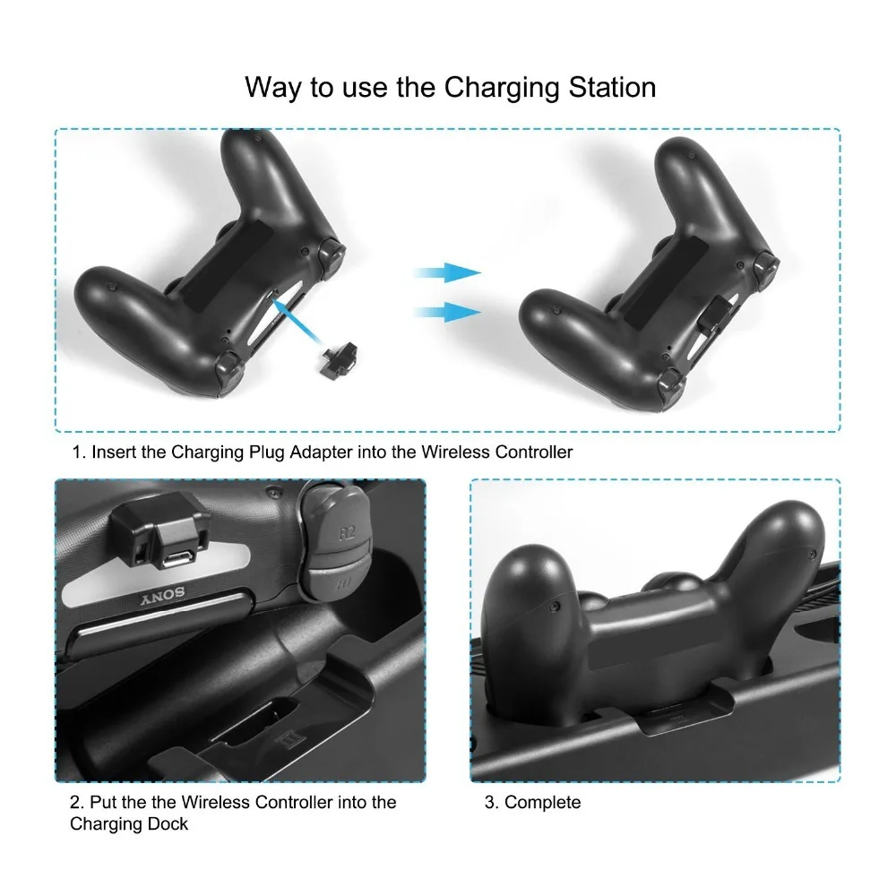 All in One PS VR Stand for PS4 PS4 Slim PS4 Pro Vertical Stand Cooling fan Controller Charging Station PSVR Glasses Holder All in One PS VR Stand for PS4 PS4 Slim PS4 Pro Vertical Stand Cooling fan Controller Charging Station PSVR Glasses Holder