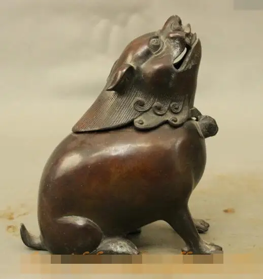 

S5023 FengShui Chinese Bronze Animals PiXiu Lion Statue Shape Incense Burner Censer discount 30% (C0324)