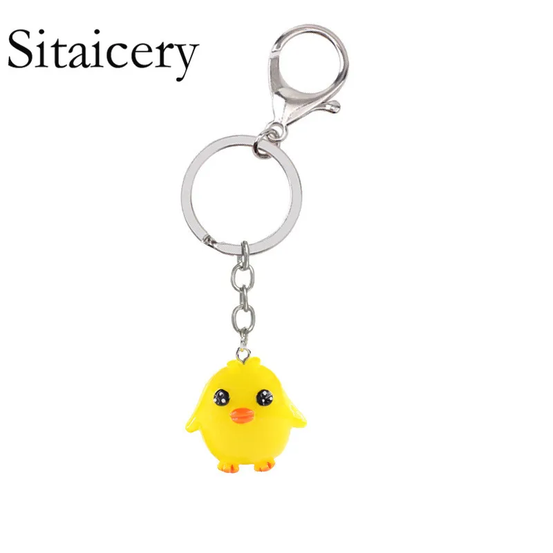 

Sitaicery Chick Key Chain Women Keychains Rings Charms Jewelry Gifts For Girls Boy Llaveros Mujer Car Bag Accessories Keyring