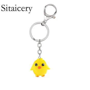 

Sitaicery Chick Key Chain Women Keychains Rings Charms Jewelry Gifts For Girls Boy Llaveros Mujer Car Bag Accessories Keyring