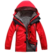 Зимняя спортивная куртка для мальчиков и девочек, водонепроницаемая, ветрозащитная, дышащая, теплая, съемная, из двух предметов, лыжный костюм