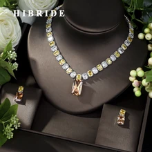 2019 New Style Rhodium Plated Earrings Necklace AAA CZ Party Jewelry Set for women and girls Free Shipping N-1029 women big drop earrings rhodium plated with cz stone romantic style fashion jewelry high quality free shipment