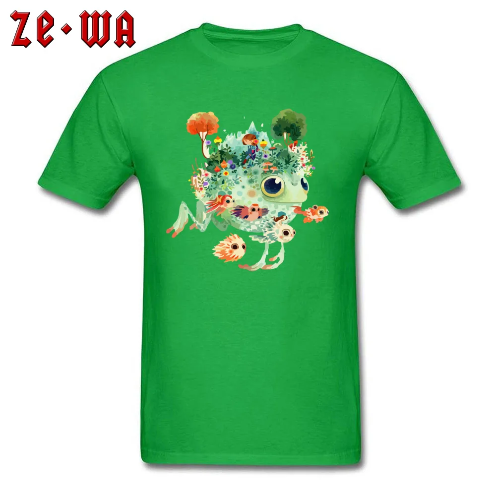 Tops Shirt Printed Tshirts Summer/Autumn Designer Print Short Sleeve 100% Cotton Round Neck Men's T Shirts Print colombia nucleus art  green frog green