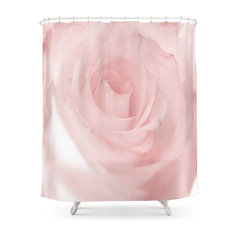 Pale Pink Rose Shower Curtain Waterproof Bathroom Shower Curtains Shower Accessories Curtains