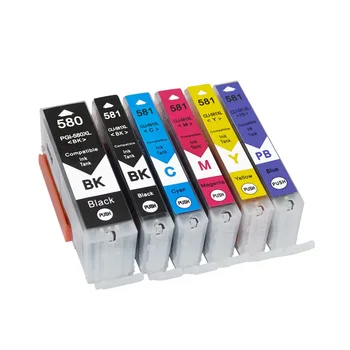 

vilaxh PGI-580 CLI-581 PGI580 Ink Cartridge For Canon CLI581 PGI 580 CLI 581 PIXMA TR7550 TR8550 TS6150 TS8150 TS9150 TS9155