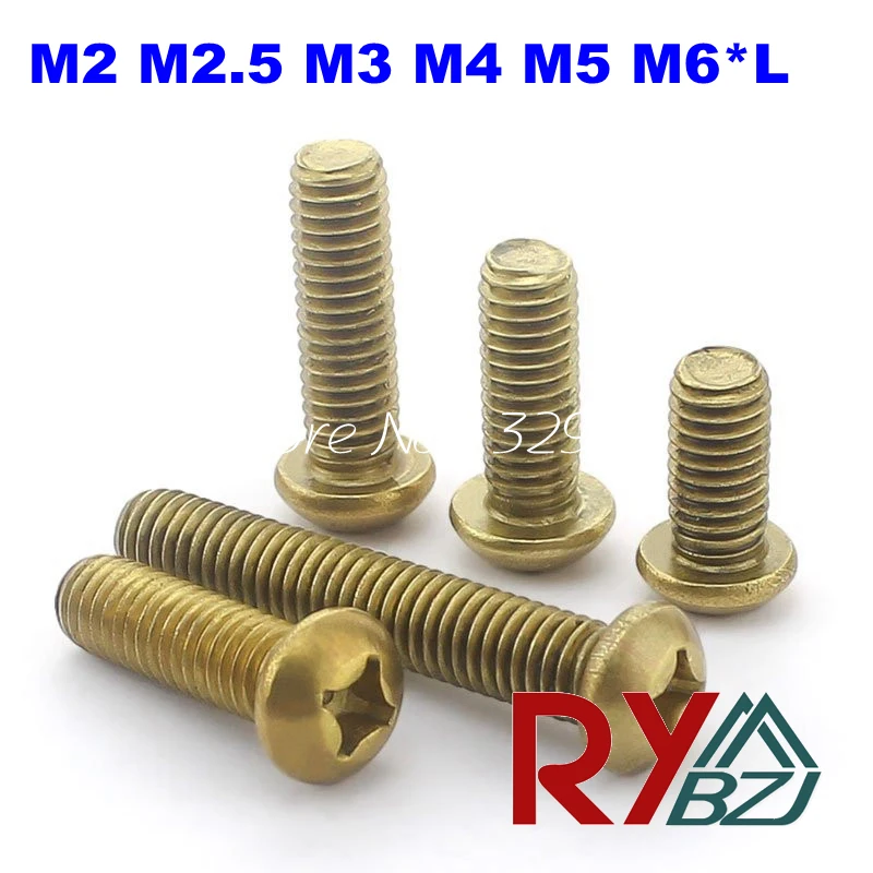 Латунные винты с круглой головкой M2 M2.5 M3 M4 M5 M6|machine screws|screw screwmachine head screws |