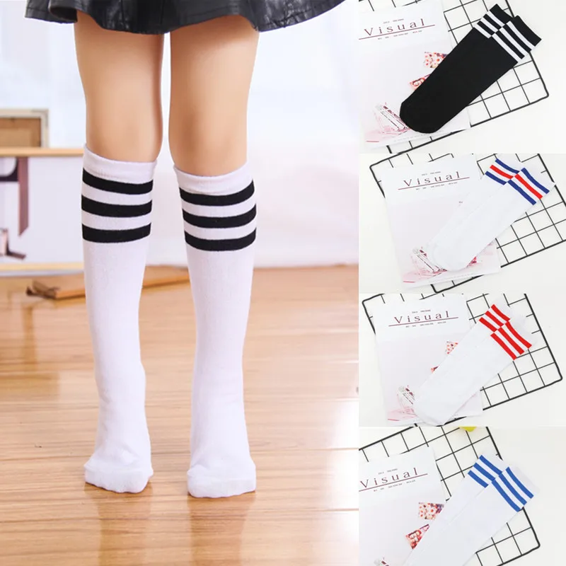 Wholesale 500pairs kids Knee High sports Socks Girls Boys Football