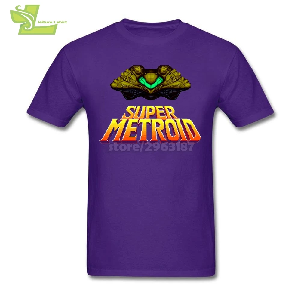 Пространства Metroid корабль хлопковые футболки для мужчин с вырезом лодочкой
