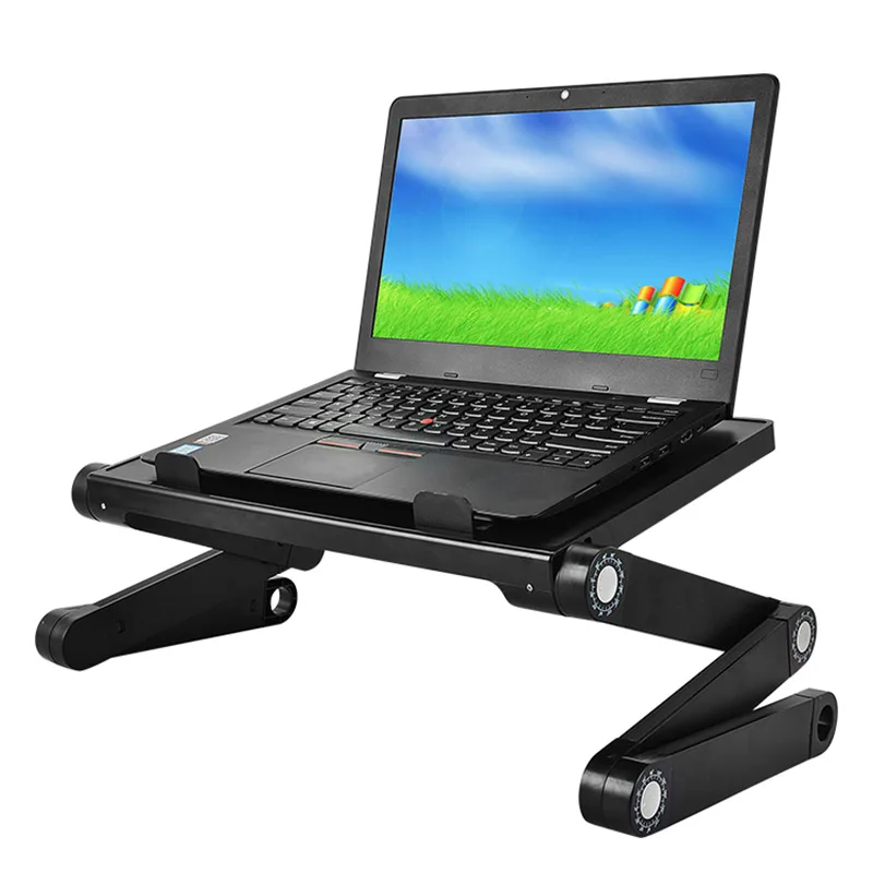 Black Adjustable Laptop Desk Computer Table Stand Tray For Sofa Bed Portable Foldable Laptop Table Cooling For Office Home