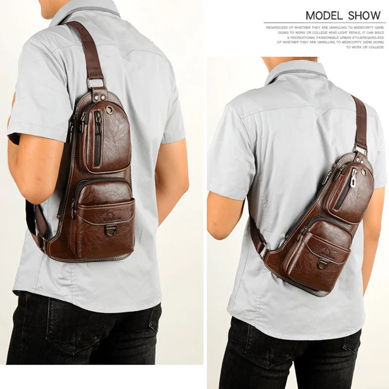 عالية الجودة أكياس صغيرة Crossbody حقيبة الرجال الجلود شحن يديك الصدر بارد حقيبة كتف رجل المحافظ كيس حقيبة ساعي