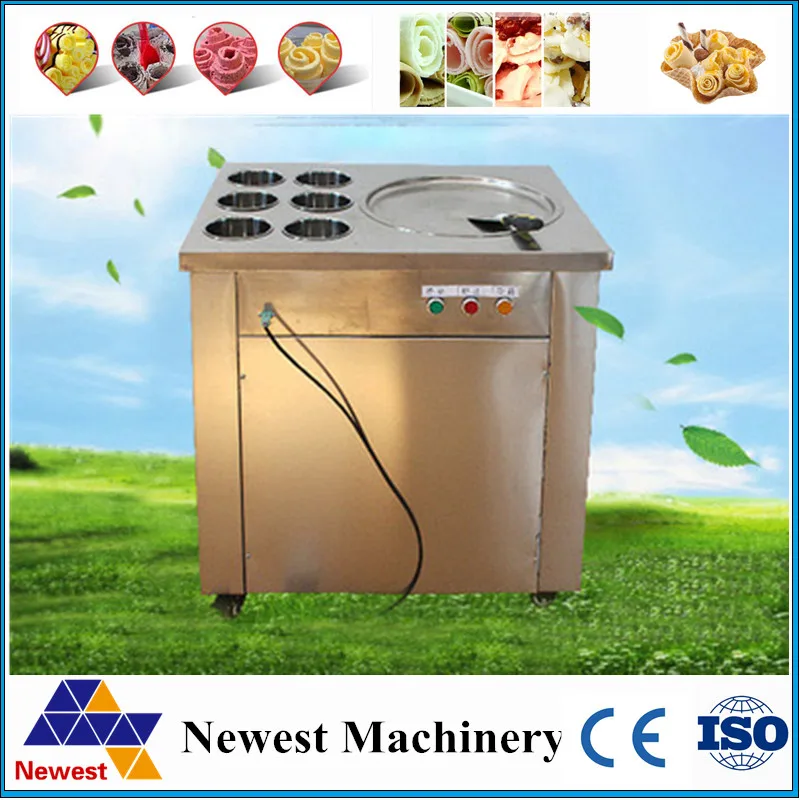 

Ice Cream Roller rolling Rolled Flat fried ice cream machine single 1 pan ice cream roller machine Ice cream pan roller