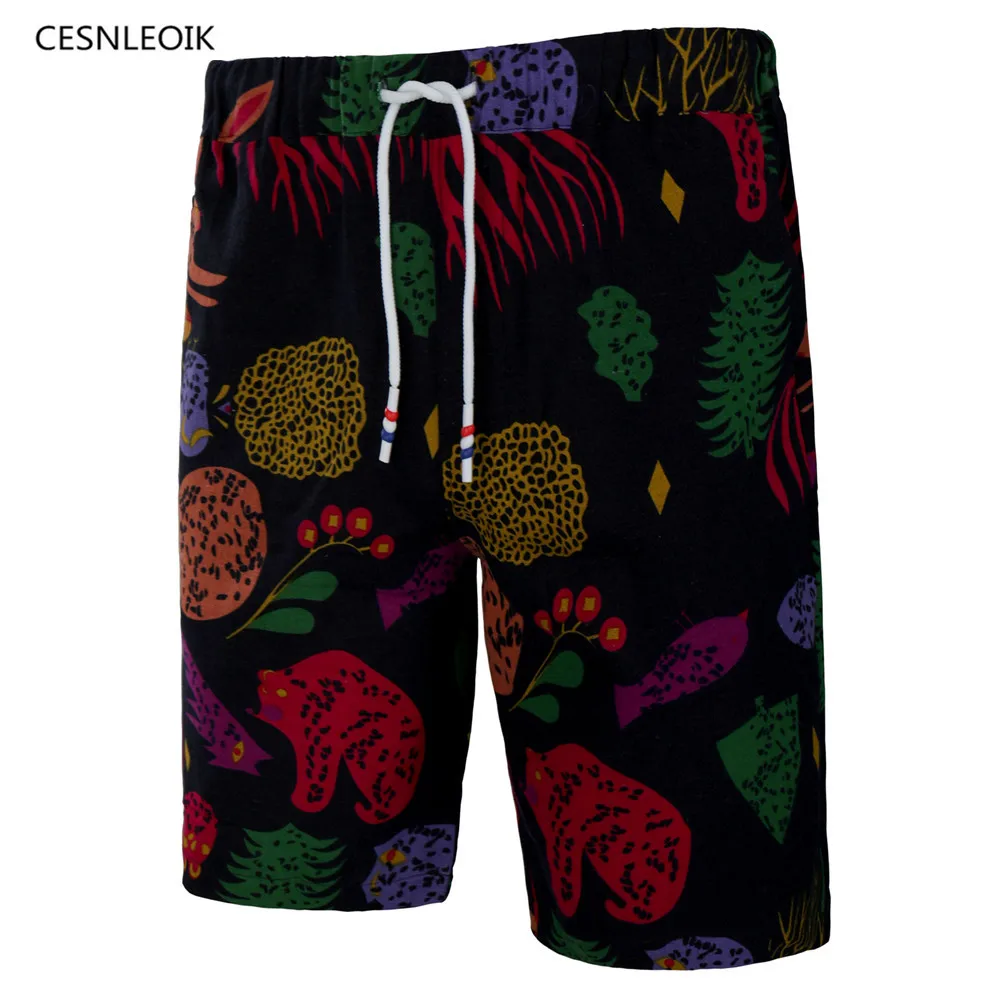 Для мужчин печати шорты Повседневное грузовой короткие штаны короткие брюки свободные Рубашки домашние K05