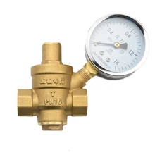 Клапан для снижения давления воды Mayitr Регулируемый латунный регулятор давления клапаны с манометром