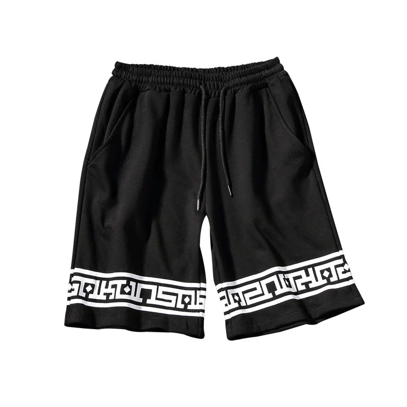 Летние мужские повседневные шорты для фитнеса, хлопковые шорты до колена на шнурке в китайском стиле, мужские модные пляжные шорты для бега, большие размеры