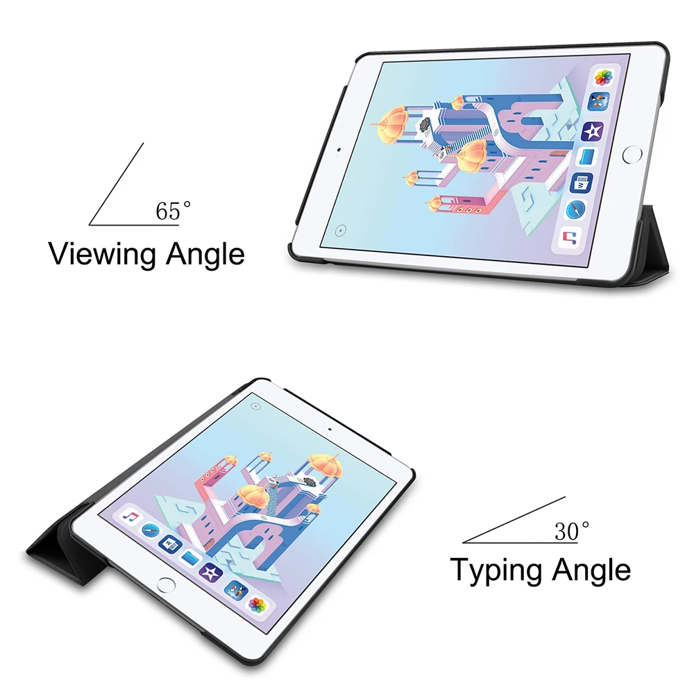 Чехол для IPad Mini 5 4 Folio из поликарбоната Пластиковая Задняя подставка тройного