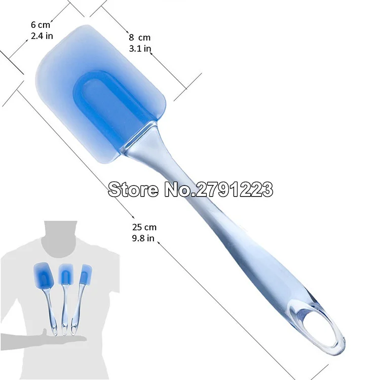 Набор силиконовых лопаточек, 3 шт., синие скреперы, кухонные инструменты и гаджеты, набор из 3 предметов