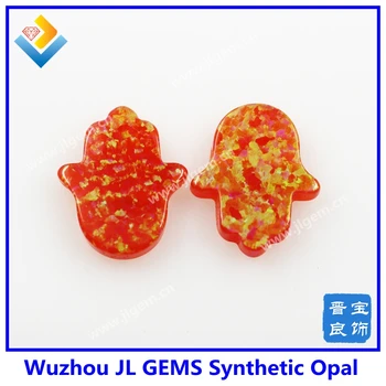 

(2pcs/lot) Fancy charms op47 11*13mm pendant for necklace and bracelet synthetic opal hamsa/hand shape pendant