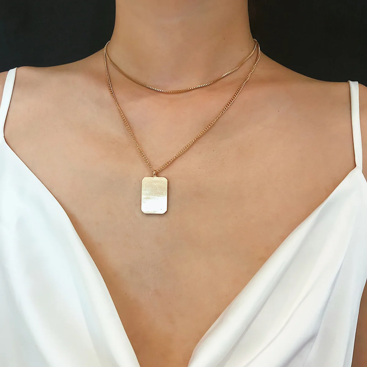 

2019 geometric Summer necklace for women chain clavicle choker necklace female fashion jewelry New kolye collares