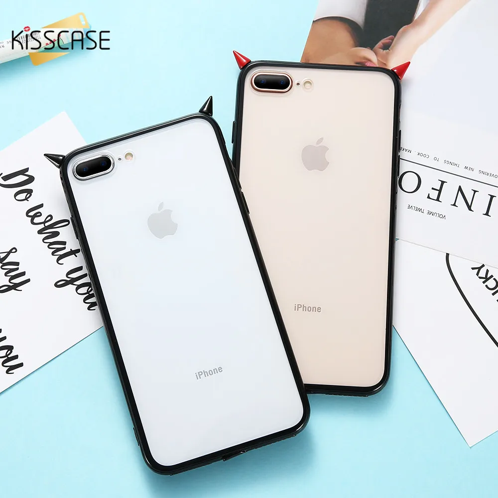 

KISSCASE 3D Cartoon Case For iPhone 6 6s 7 8 Plus Demon Patterned Fashion Cover For iPhone 6 6s 7 8 Clear Hard Phone capinha