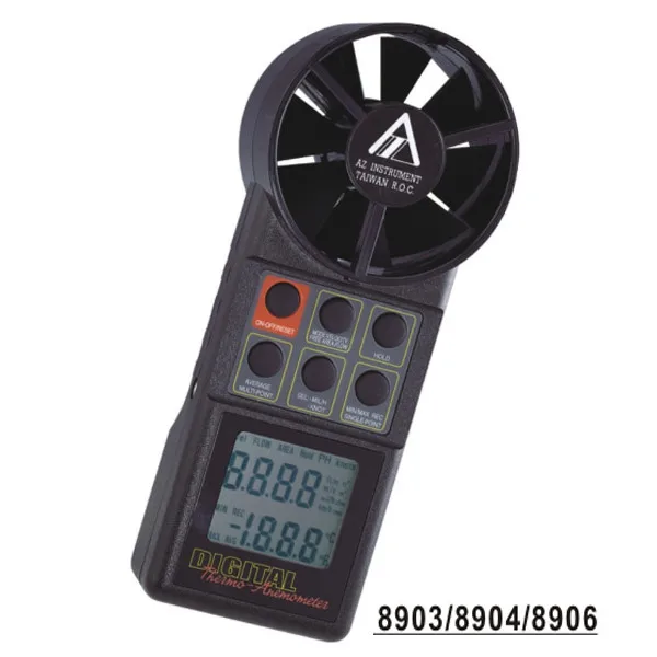 Цифровой интегральный Анемометр, вентилятор, расходомер воздуха, AZ-8903
