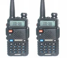 2pcs Baofeng UV-5R Two Way Radio Black Dual Band 136-174MHz&400-520 MHz Walkie Talkie Ham Radios