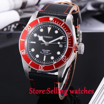 

41mm corgeut black dial Sapphire Glass miyota 8215 Automatic diving watch