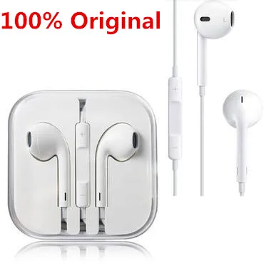 

100% Original White 3.5mm headphones For Apple iPhone 5/5s/6/6s plus Earpods earphone with Remote and Mic For iPad/iPod
