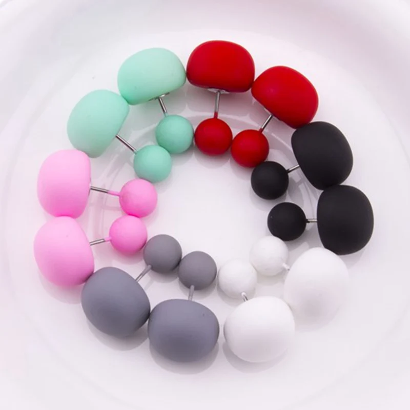 6 пара/лот разноцветные Двухсторонние серьги-гвоздики для женщин фирменный дизайн квадратная Сережка Модная бижутерия для женщин подарок