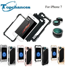 Водонепроницаемый пылезащитный ударопрочный Алюминиевый Чехол для iPhone7 4,7 дюймов с 3 в 1 комплект для объектива со стеклянным протектором экрана