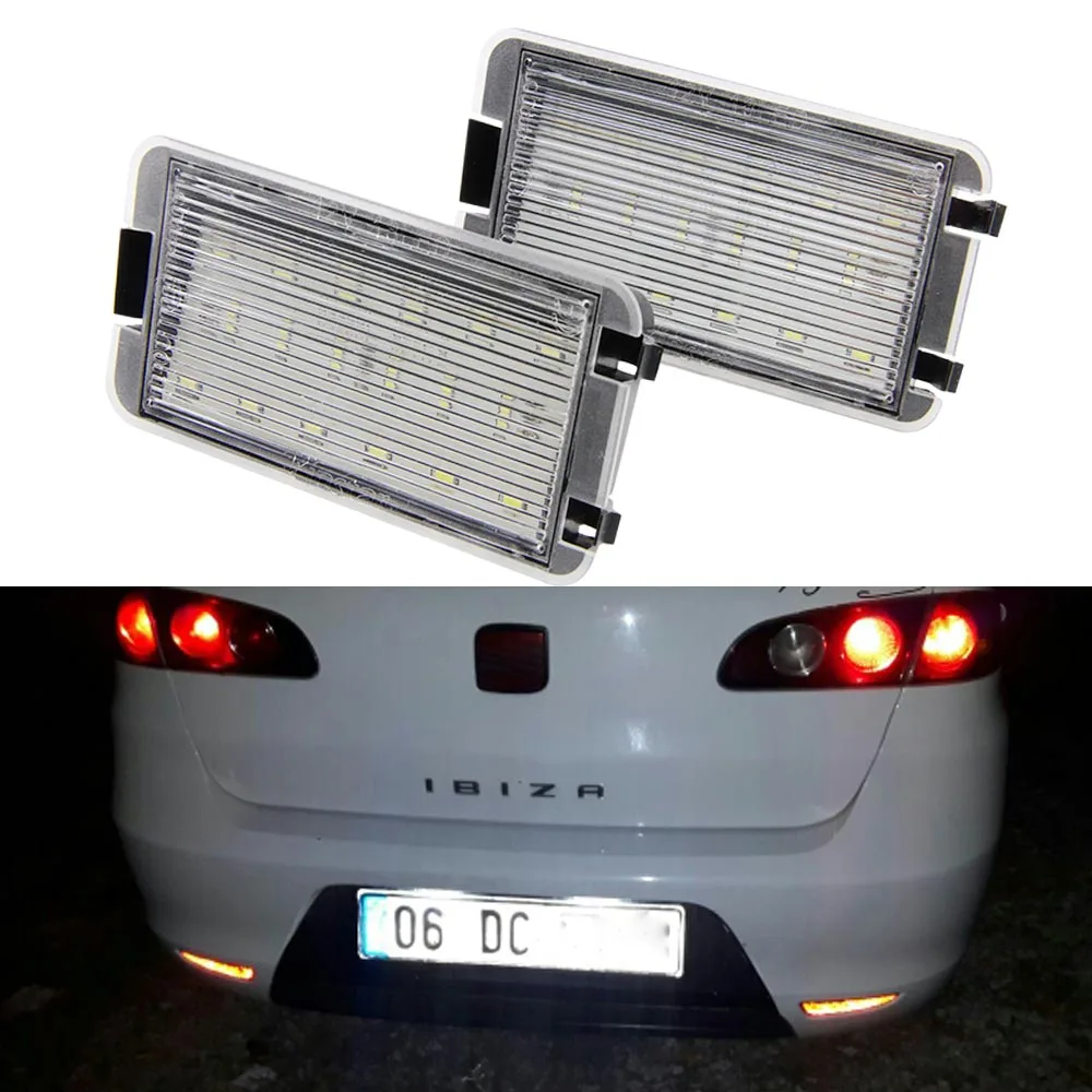2 шт. светодиодный номерной знак без ошибок Canbus для Seat Ibiza Altea Arosa Cordoba Leon o III OEM