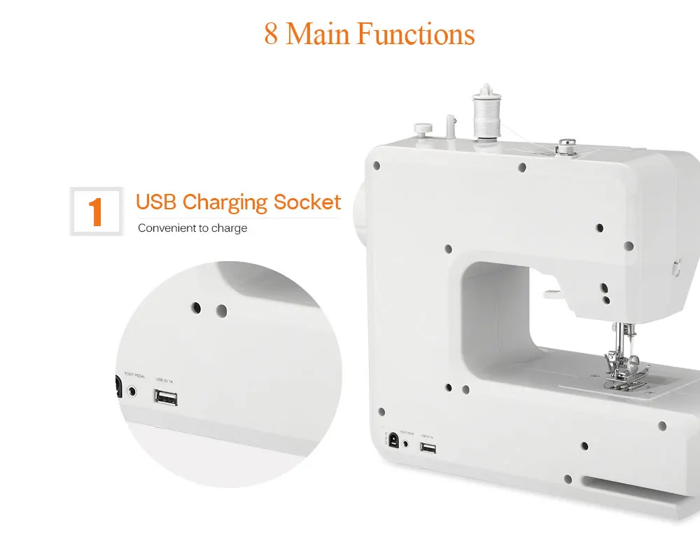 3 цвета Бытовая мини-швейная машина с 12 различными стежками EU/US Plug Регулируемая скорость USB разъем швейная машина для дома