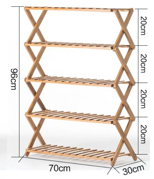 Хорошая полка для обуви из бамбука Складная Простая подставка для обуви, чтобы получить деревянную рамку - Цвет: size 2