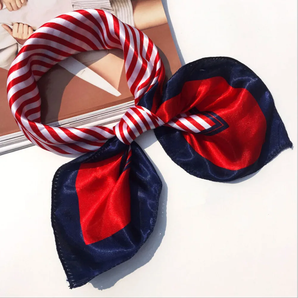 

Small Square Satin Scarf Head Neck Scarf Foulard Femme Bandana Elegant Women's Hair Tie Band Wrap Handkerchief Sjaal