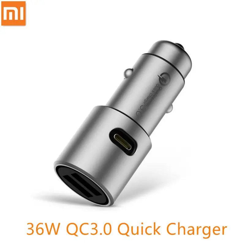 Оригинальное автомобильное зарядное устройство Xiaomi QC3.0 X2 Full Metal Dual USB Smart control Quick