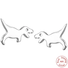 Сережки-шпильки из стерлингового серебра 925 пробы с милым динозавром для женщин Brincos уникальные подарки в стиле панк