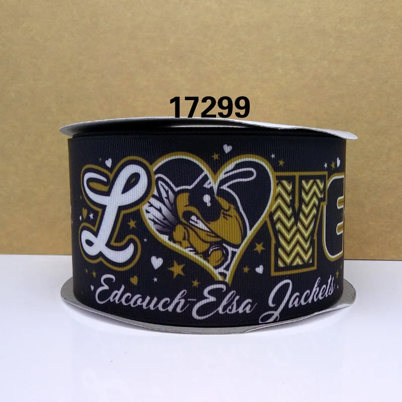 17299 50 двор Рождество лента мультфильм печатных Grosgrain ленты 17302 - Цвет: 17299