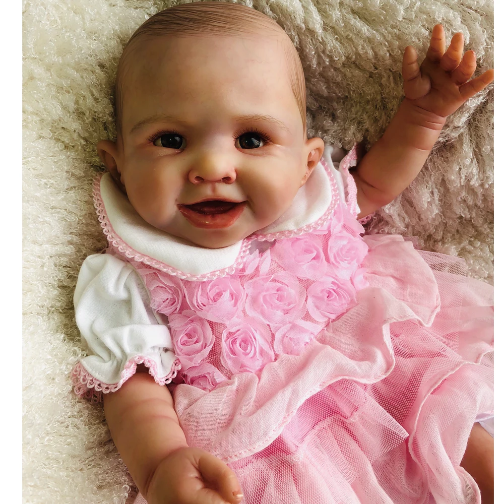 

Rich Painted Expression Bebe Reborn Dolls Full Body Silicon Vinyl Reborn baby Doll Vivid Blood Vessel Cute Girl For Collection